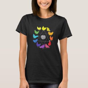 Chicken Themed Colour Wheel Educational Art Teache T-Shirt