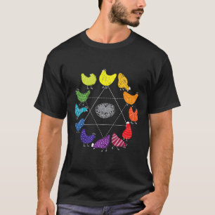 Chicken Themed Colour Wheel Educational Art Teache T-Shirt