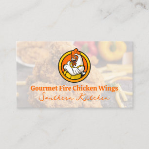 Chicken Thumb Up Cartoon Illustration   Restaurant Business Card