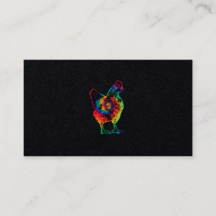Chicken Tie Dye Hippie Poultry Farmer Farm Vintage Business Card