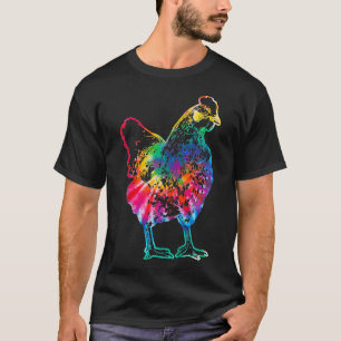 Chicken Tie Dye Hippie Poultry Farmer Farm Vintage T-Shirt