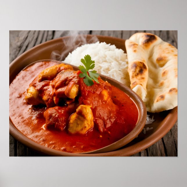 Chicken Tikka Masala Spicy Curry with Rice Poster (Front)