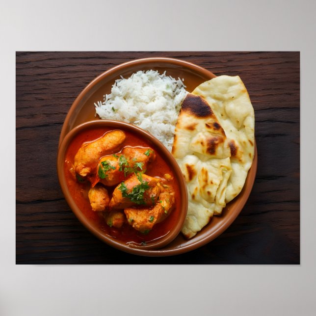 Chicken Tikka Masala Spicy Curry with Rice Poster (Front)