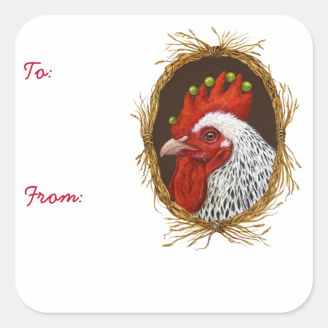 Chicken To/From stickers for gifts (Front)