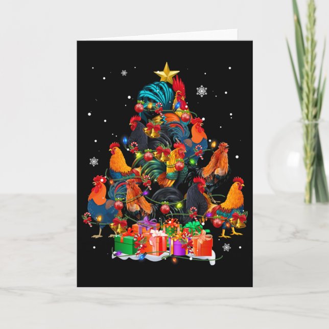 Chicken Tree Merry Christmas Chickmas  Card (Front)
