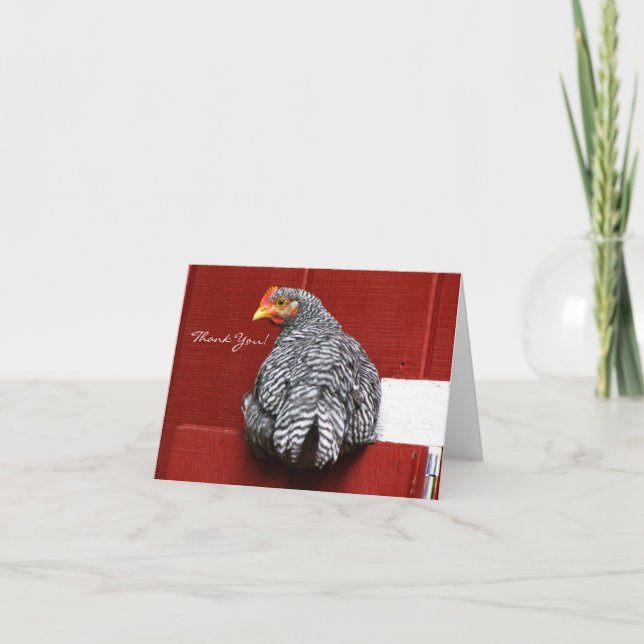 Chicken Turn Around Thank You Card (Front)