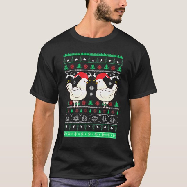 Chicken Ugly Christmas Sweater Chicken Lover Holid (Front)