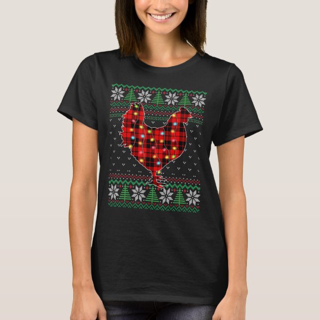 Chicken Ugly Sweater Christmas Animals Lights Xmas (Front)