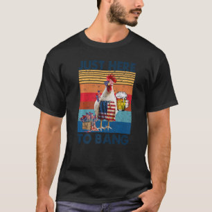 Chicken Us Flag Fireworks July 4th Patriotic Farme T-Shirt