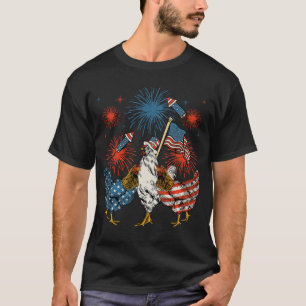 Chicken USA Flag Patriotic 4th of July Men T-Shirt