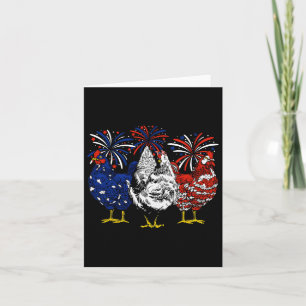 Chicken Usa Flag Patriotic Chicken Lover 4th Of Ju Card