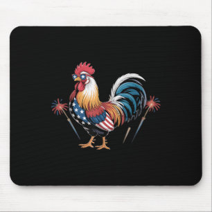 Chicken Usa Flag Patriotic Chicken Lover 4th Of Ju Mouse Mat
