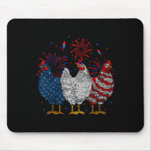 Chicken Usa Flag Patriotic Chicken Lover 4th Of Ju Mouse Mat