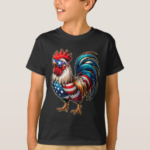 Chicken Usa Flag Patriotic Chicken Lover 4th Of Ju T-Shirt