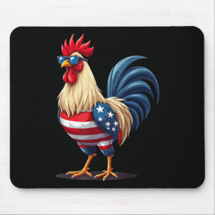 Chicken Usa Flag Patriotic Funny Chicken 4th Of Ju Mouse Mat