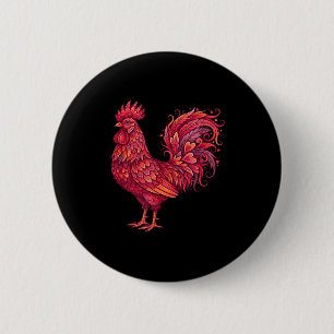Chicken Valentines Day Heart For Farmers Cute Chic 6 Cm Round Badge