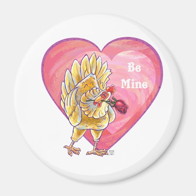 Chicken Valentine's Day Magnet (Front)