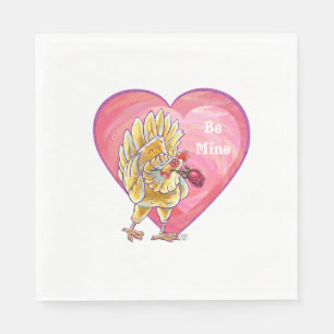 Chicken Valentine's Day Napkin
