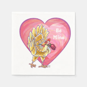 Chicken Valentine's Day Napkin