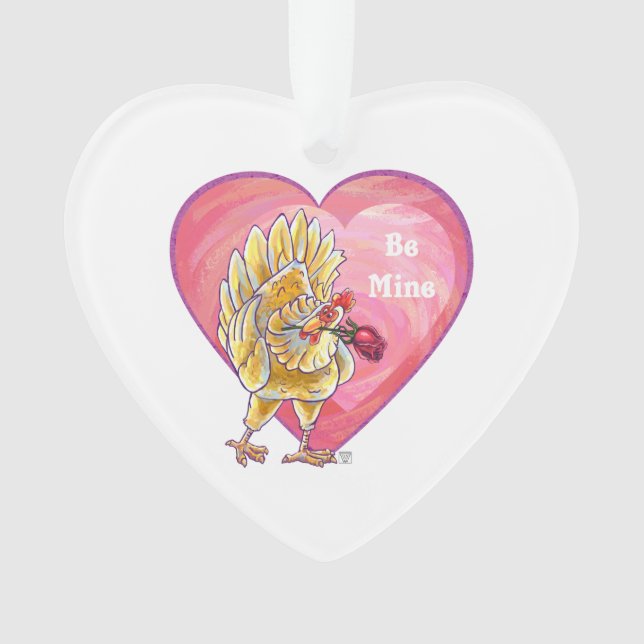 Chicken Valentine's Day Ornament (Front)