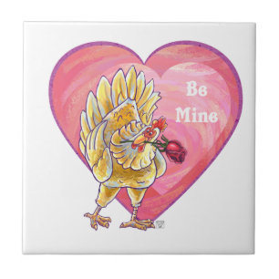 Chicken Valentine's Day Tile