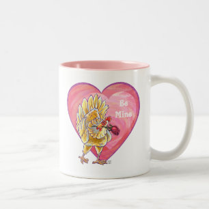 Chicken Valentine's Day Two-Tone Coffee Mug