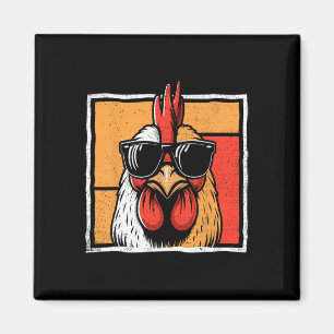 Chicken Vintage Funny Rooster Farmer Chickens Fath Magnet