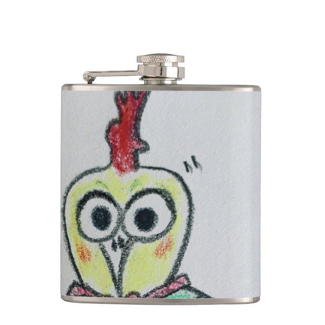 Chicken Vinyl Wrapped Flask (Front)
