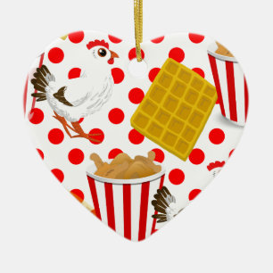 chicken waffles ceramic tree decoration