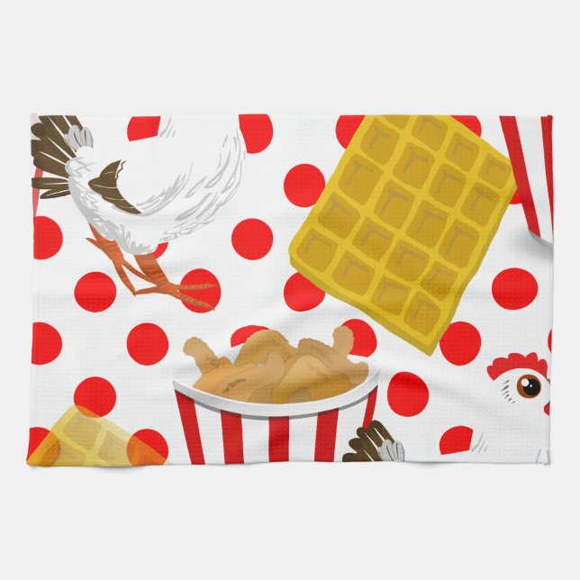 chicken waffles tea towel (Horizontal)