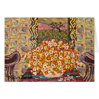 "Chicken Wallpaper w/Two Chairs," by Nina Beall