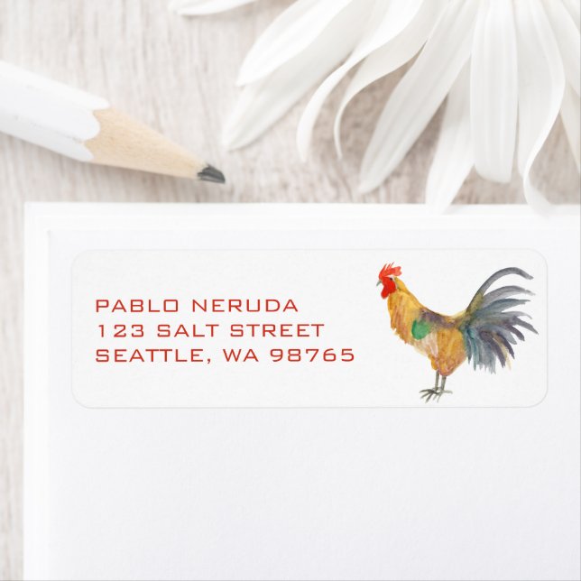 Chicken Watercolor CUSTOM Mailing (Insitu)