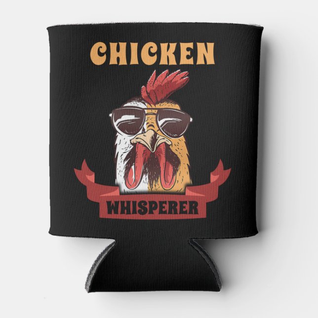 Chicken Whisperer Distressed Poultry Farmer Gift  Can Cooler (Front)