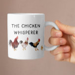 Chicken Whisperer Egg Farm Coffee Mug<br><div class="desc">Funny mug cup design for chicken lovers and farmers featuring watercolor illustration of chickens and a chick with a text that says "the chicken whisperer"</div>