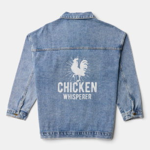 Chicken Whisperer Funny Farm Chicken Face Farming  Denim Jacket