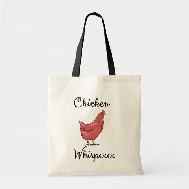 Chicken Whisperer Hen Watercolor Funny Humourous Tote Bag (Front)