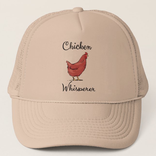 Chicken Whisperer Hen Watercolor Funny Humourous Trucker Hat (Front)