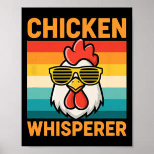 Chicken Whisperer Retro Rooster Vibes Poster
