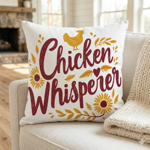 Chicken Whisperer Rustic Farmhouse Cottagecore Cushion