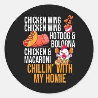 Chicken Wing Chicken Wing Hot Dog And Bologna Classic Round Sticker