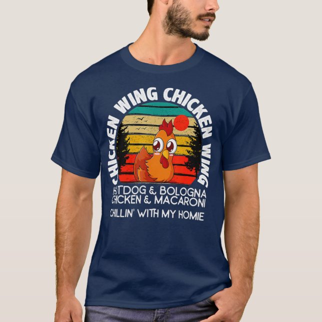 Chicken Wing Chicken Wing Hot Dog Bologna T-Shirt (Front)