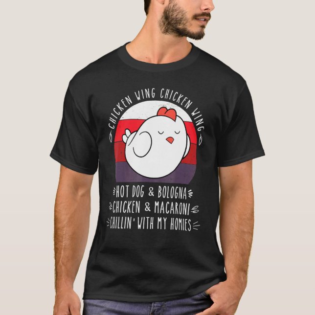 Chicken Wing Chicken Wing Hot Dog Bologna Viral So T-Shirt (Front)