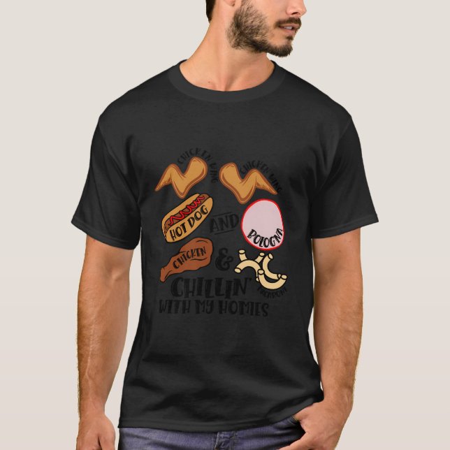 Chicken Wing Chicken Wing Hot Dog Bologna Viral So T-Shirt (Front)