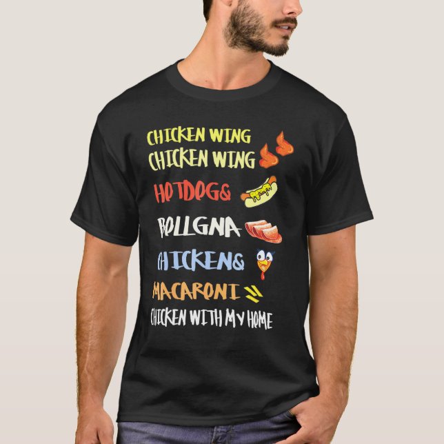 Chicken Wing Chicken Wing Hotdog And Bologna Kids  T-Shirt (Front)