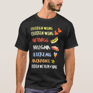 Chicken Wing Chicken Wing Hotdog And Bologna Kids T-Shirt