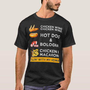 Chicken Wing Chicken Wing Hotdog and Bologna T-Shirt