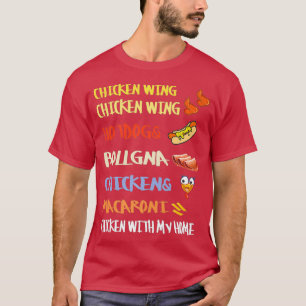 Chicken Wing Chicken Wing Hotdog and Bologna T-Shirt