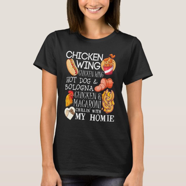 Chicken Wing Chicken Wing Song Lyric Hotdog Bologn T-Shirt (Front)