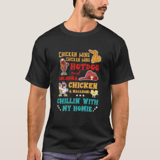 Chicken Wing Hot Dog And Bologna Chicken & Macaron T-Shirt