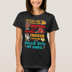 Chicken Wing Hot Dog And Bologna Chicken & Macaron T-Shirt